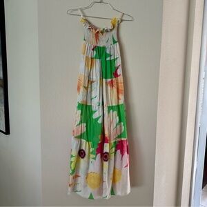 FARM Rio Floral Maxi Dress - Green, Yellow, Pink
